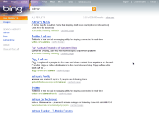 Bing searches admun